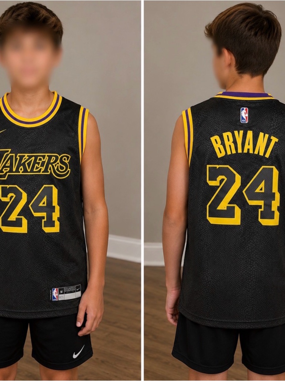 Kobe Bryant Los Angeles Lakers Youth Medium #24 Basketball Jersey - Black/Yellow